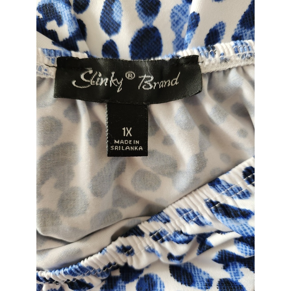 Slinky Brand Womens 1X Empire Waist 3/4 Sleeve Stretch Top Shirt Tunic Abstract - Picture 5 of 5